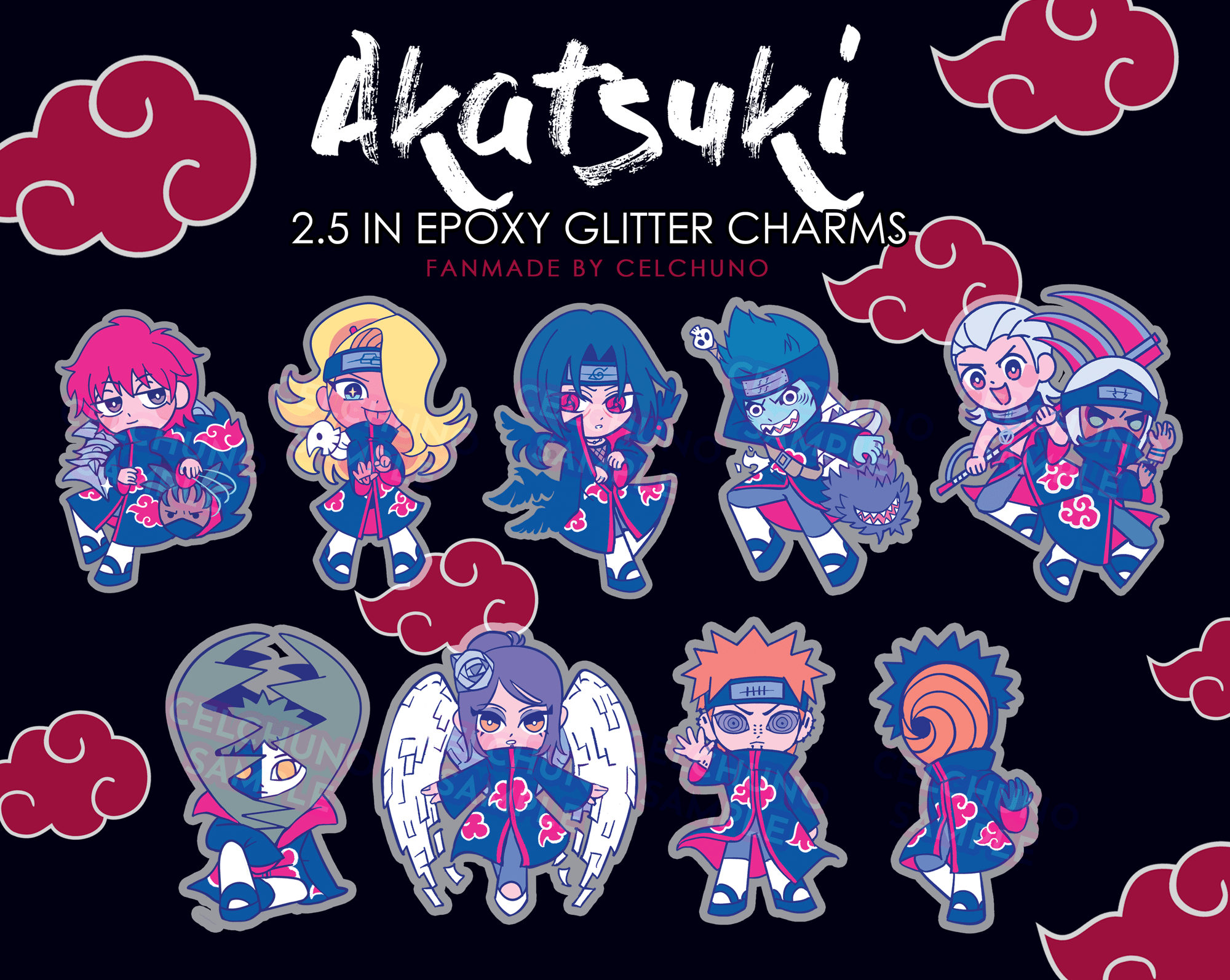 AKATSUKI] Glitter Epoxy Charms | celchuno